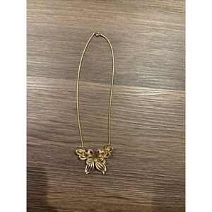 Vintage Diamond  Forstner 1/20 12K Gold filled Leaf Bow  Butterfly  Necklace 150